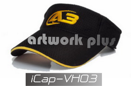 หมวกเปิดหัว,หมวกไวเซอร์,Visor Hat,VH-03 -หมวกไวเซอร์สีดำแซนวืสสีเหลือง
